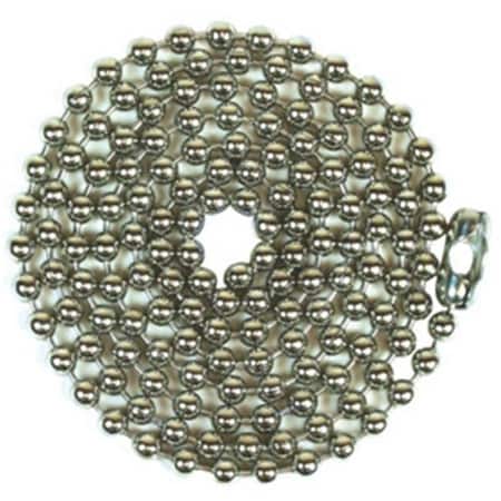 Gorgeousglow Specialty Hardw 94995 No. 10 Bead Chain With Connector - Nickel Plated; 3 ft. GO428425
